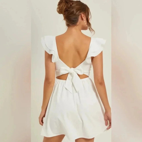 Altar'd State White Corrine Mini Dress NWT - Picture 4 of 6